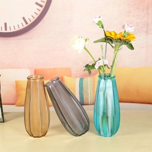 European Glass Vase Dry Flower Arrangement Transparent Glass Vase Color Fresh Vase Living Room Sample Between The Vase Placement