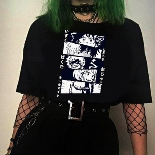 T-Shirt Men Anime T Shirt My Hero Academia Shoto Todoroki Bakugou Deku Printed Anime Tops Tees Unisex