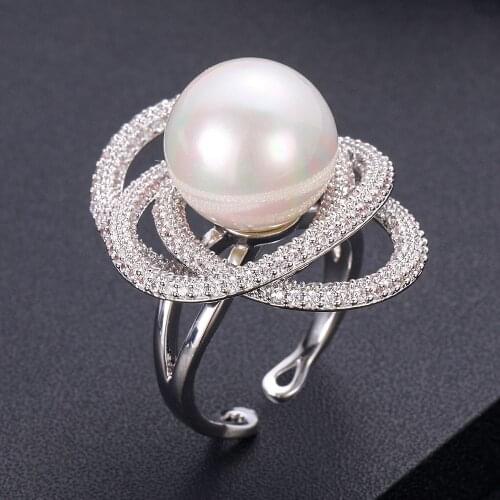 Jankelly New Hot Indian African Dubai Wide Full Prong CZ Rings For Women Superstar Party Show Jewelry Individuality Attrective