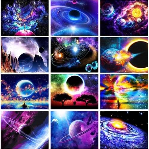 Full Square/Round Diamond Painting Space 5D DIY Mosaic Diamond Embroidery Landscape Cross Stitch Kit Home Decor