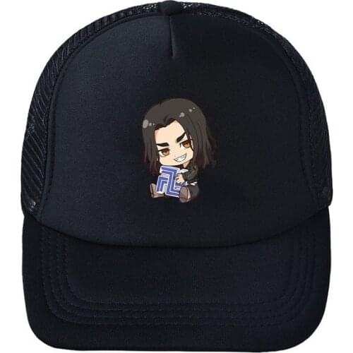 Mens Baseball Tokyo Revengers Cartoon Casual Mesh Cap Woman Black White Fashion Unisex Adjustable Adult Summer Outdoor Sun Hat
