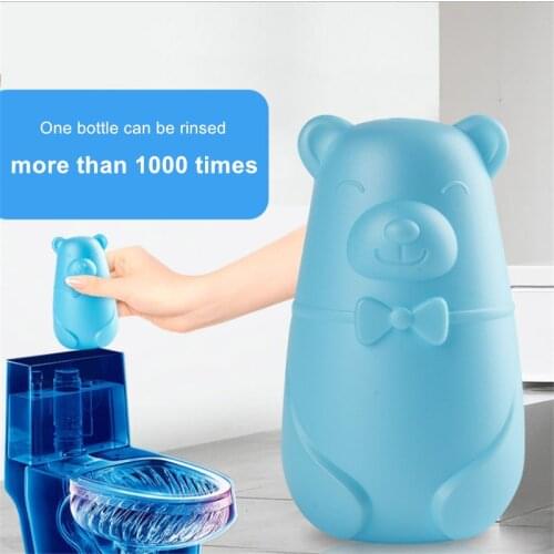 Cute Bear Blue Bubble Toilet Cleaner Magic Automatic Flush Toilet Cleaner Helper Blue Bubble Cleaning Deodorizes For Bathroom