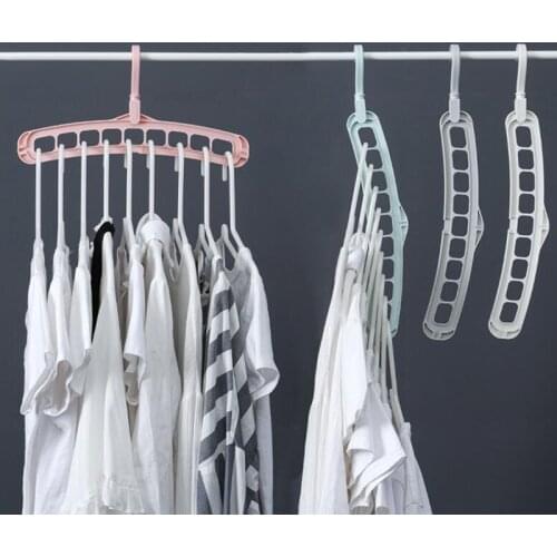 Multi-function 360 Rotating Magic Hanger Nine-hole Rotating Baby Clothes Hanger Wardrobe Drying Racks Home Storage Hangers