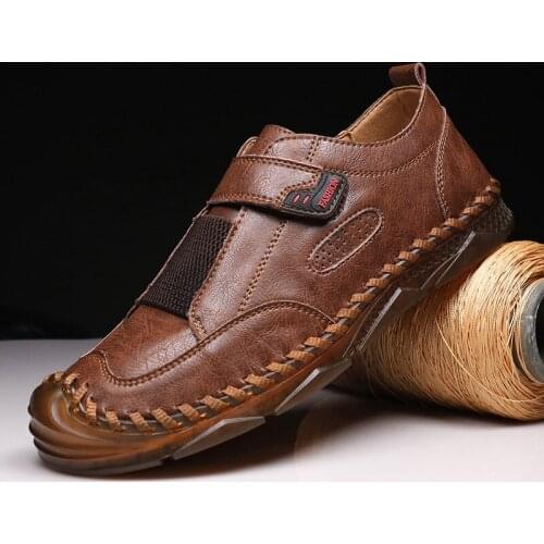 Mens Leather Driving Loafers Moccasins Shoes Buckle Plus Size
