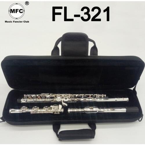 Music Fancier Club Intermediate Standards Flute FL-321 Student Flutes Silver Plated 16 17 Holes Closed Open Hole With Case