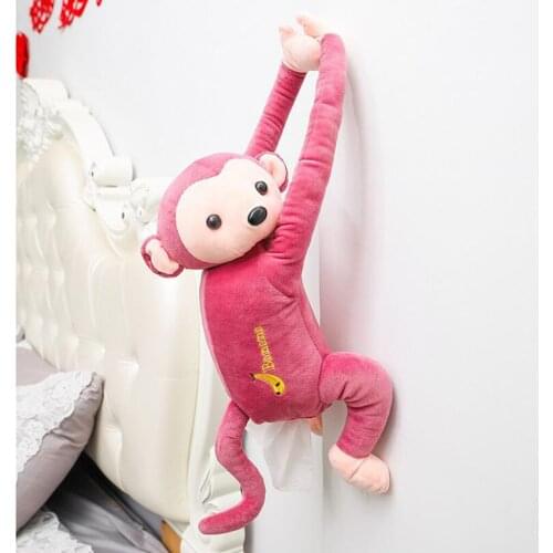 Soft Tissue Holder Cute Cartoon Monkey Car Hanging Household Paper Cover
