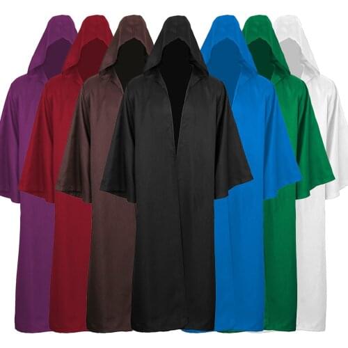 Adult Halloween Cloak Cape Hooded Medieval Costume Witch Wicca Vampire Elf Grimcarnival Party Hooded Capes Jacket Long Coat#f3