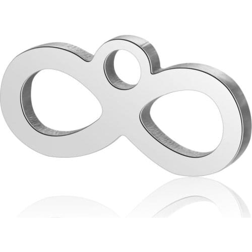 Stainless Steel 6*12mm Infinite Number 8 Mini Metal Charms Pendant for DIY Jewelry Bracelets Making Accessories 50pcs