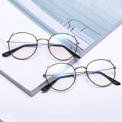 NEW Womens Blue Light Blocking Computer Glasses Cat Eye Anti Blue Rays Eyeglasses Female Plain Mirror Glasses Frame Eyewear