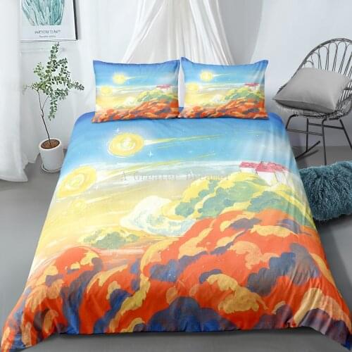 3D Color Painting Design Landscape Duvet Cover With Pillowcase For Adults Quilt Cover Fashion Bedding Set Plants Bed Linnes