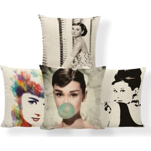 Audrey Hepburn Cushions Actor United Kingdom Pillows Character Ethnic Gifts For Medical Students Pillow With Cover Large Linen