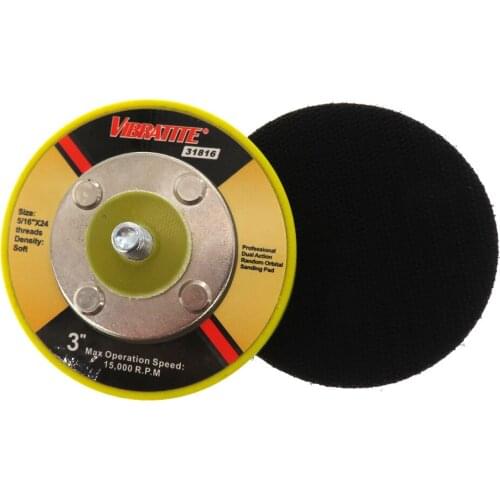 3 Inch 5/16"-24 Hook & Loop Thread Professional DA Sanding Pad Backing Plate 16MM Thick
