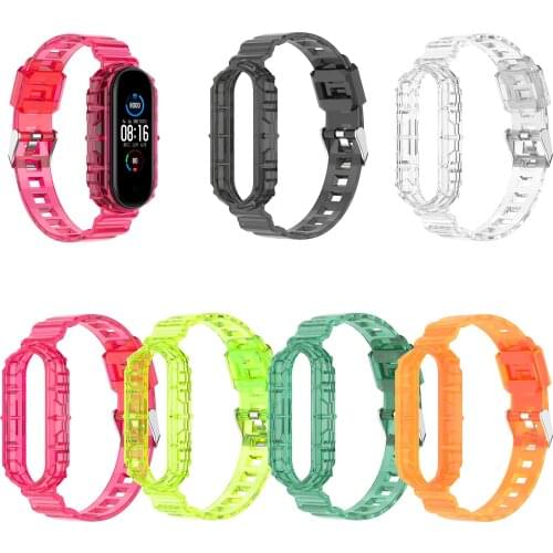 Smart Watch Transparent Strap for Xiaomi Mi Band 3/4/5/6 Replacement Wristband Men Women Bracelet Silicone Sports Wrist