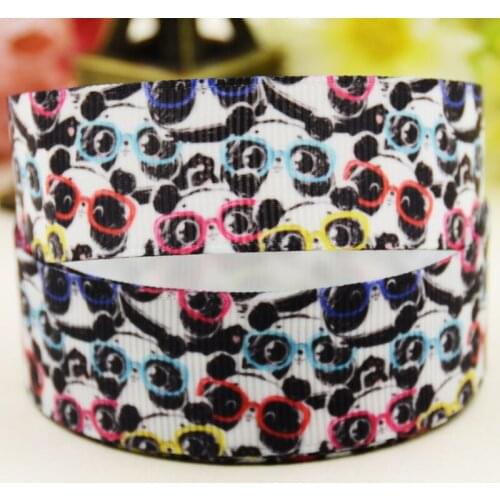 22mm 25mm 38mm 75mm Panda cartoon printed Grosgrain Ribbon party decoration 10 Yards X-04563