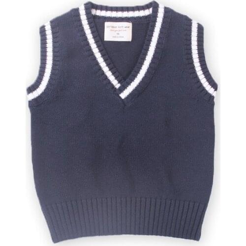 Kids Preppy Style Vest Boy & Girl British Kindergarden Uniform Sweater Girls 1 2 3 4 5 6 8 10 Years 2021 Kids Clothes OKC205005