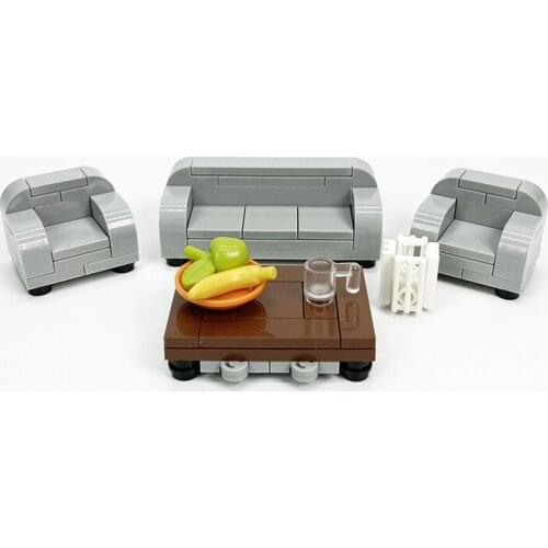 Compatible City MOC Mini Brands Building Blocks Bricks Parts House Furniture Kitchen series Bed Sofa Computer Kits DIY Kids Toys