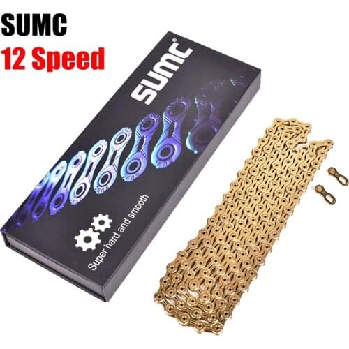 SUMC Bicycle Chain Mountain Road Folding Bike Chain 12speed Fully hollow gold chain with missinglink