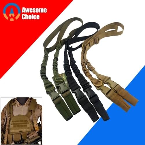 Tactical Airsoft Two 2 Point Gun Sling Strap with Elastic band Heavy Duty Paintball Military Bungee Cord Gun Strap System Rifle