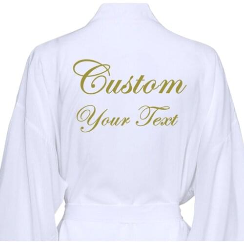 Text Custom Bridesmaid Cotton Kimono Wedding Robes W / Lace Trim Women Wedding Bridal Robes Short Belt Bathrobe Sleepwear