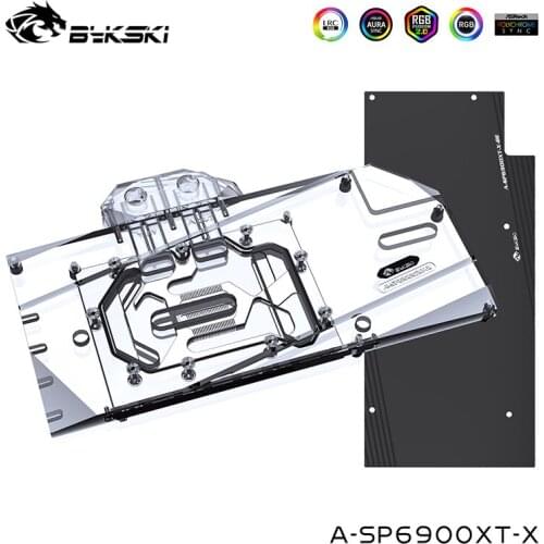 Bykski GPU Water Block For Sapphire RX 6800/6900 XT ,With Back Plate, Full Cover Watercooler,A-SP6900XT-X