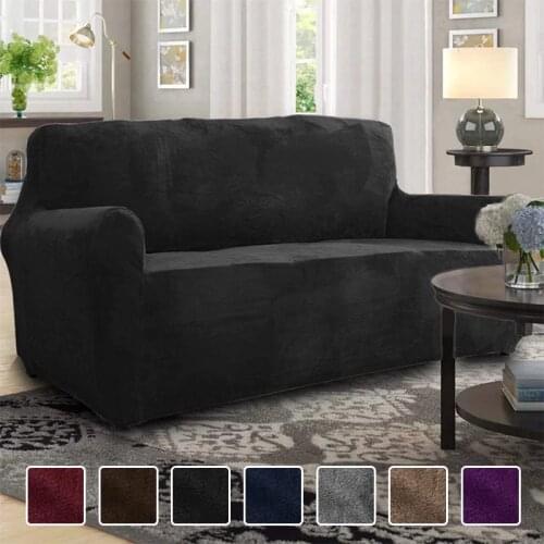 High Grade Velvet Plush Sofa Cover for Living Room Elastic Couch Cover Stretch Case Sofa Slipcover 1/2/3/4 Seater