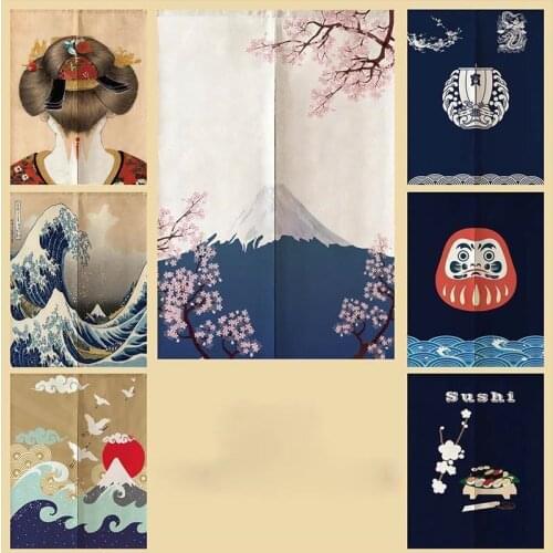 Japanese Ukiyo-e Door Curtain Living Room Partition Curtain Kitchen Curtain Japan Home Decor Noren Feng Shui Curtain