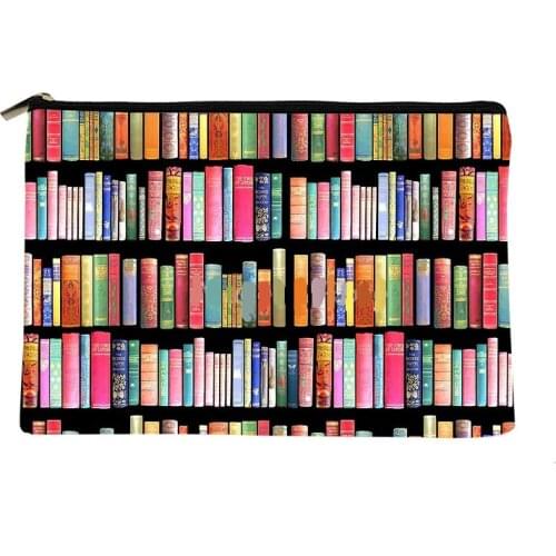 Women Antique Library Printed Make up bag Fashion Women Cosmetics Organizer Bag for Travel Colorful Storage Bag for Lady Bag