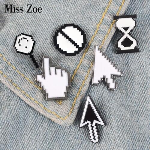 7 Styles Cursors Enamel Pin Mouse Arrow PS Toolbar Badge Custom Brooch Denim Shirt Lapel pin White Simple Designer Jewelry Gift
