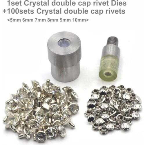 1Set Hand Press Die Mould Tool for Crystal Rhinestone Rivets Die And 100sets Crystal Rhinestone Rivets