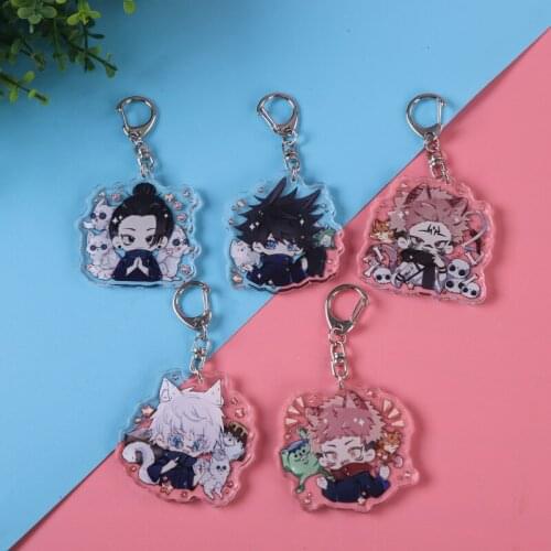 1pcs Anime Jujutsu Kaisen Figure Acrylic Key Chain Rings Jujutsu Kaisen Manga Keychain Pendant