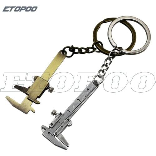 1Pcs New Mini Vernier Caliper Keychain Zinc Alloy Keychain Chain Tool Pendant Portable Tool