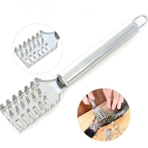 1PC Stainless Steel Fish Tools Fast Cleaning Fish Skin Fish Scales Brush Shaver Remover Cleaner Descaler Skinner Scaler