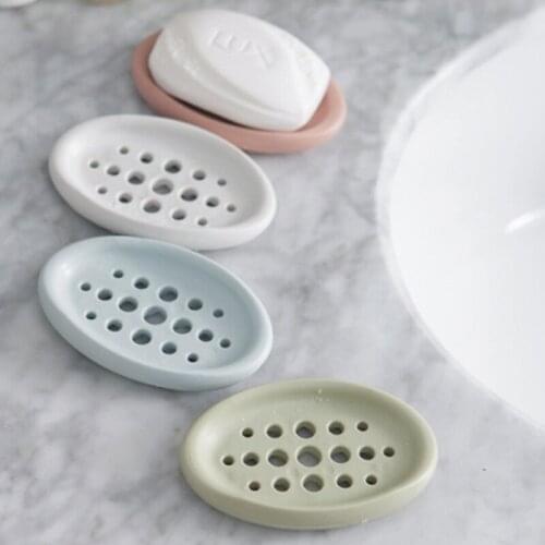 1PC Silicone Non-slip Soap Holder Dish Bathroom Shower Storage Plate Stand Hollow Dishes Openwork Soap Dishes