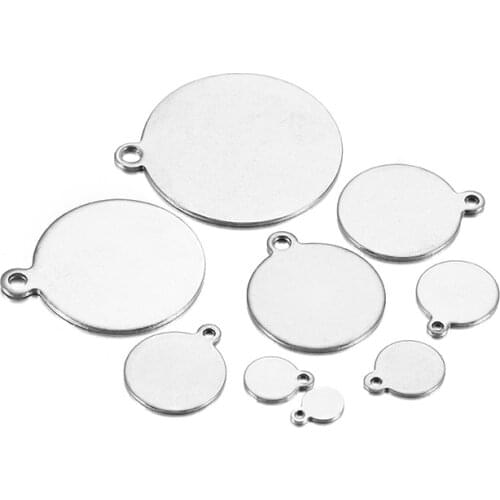 50pcs/Lot Stainless Steel Charms Memory Pendants Metal Custom Photo Memory Medallions Solid Pendant For Jewelry Making Findings