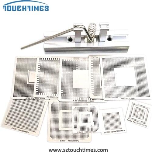 10PCS BGA Stencil PS3 Xbox Reballing Stencils Kit Reballing Station Jig Solder Ball 0.6mm
