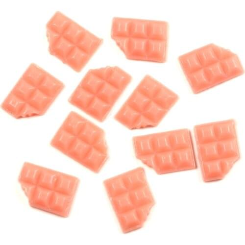 20Pcs Pink Chocolate Sweet Resin Decoration Crafts Kawaii Bead Flatback Cabochon Scrapbook DIY Accessories Buttons
