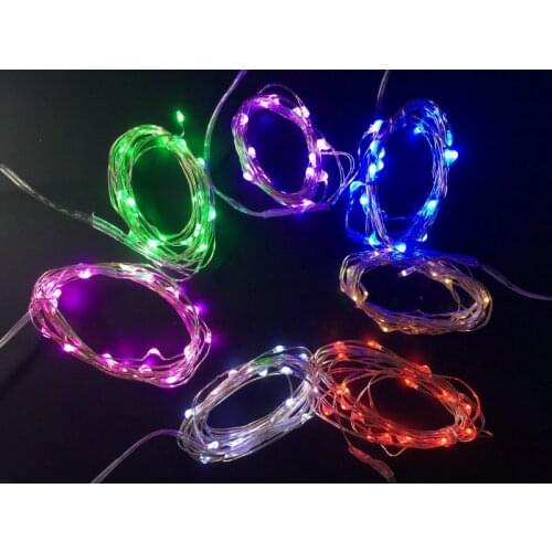 200pcs/lot Button battery operated 2m 20LED Fairy String copper wire Light micro mini Lamp Xmas Christmas Party Wedding decor