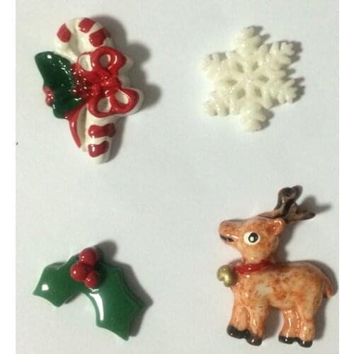 40pcs/lot Christmas set resin embellishments for holiday decorating