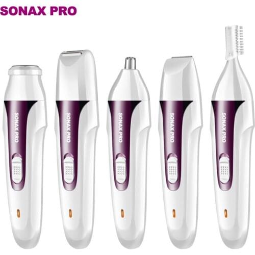 5 In 1 SONAX PRO Shaver Electric Hair Remover Shaver Private Lip Hair Trimmer Shaver Depiladora Facial Epilator Women