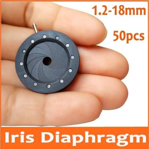 50pcs 1.2-18MM Amplifying Diameter Digital Camera Microscope Adapter Zoom Optical Iris Diaphragm Aperture Condenser 12 Blades