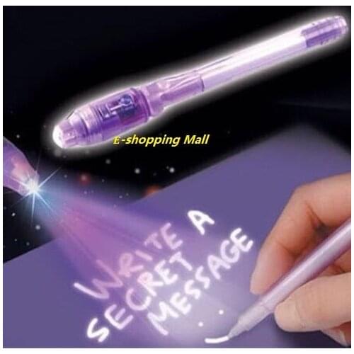 50piece/lot ,Invisible Ink Pen UV Black Light Combo,2 in 1 Invisible Ink Pen Creative Invisible Pen