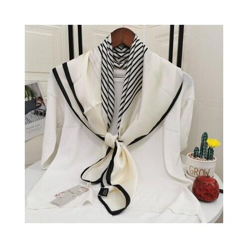 90*90cm Classic Black and White Scarf Female Scarf All-match Decorative Neckerchief Scarf Shawl