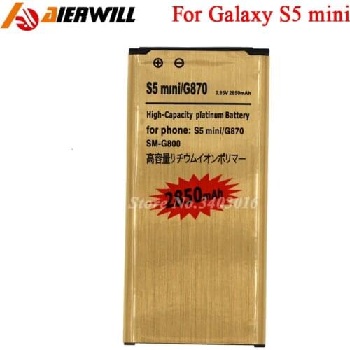 S5 mini Gold Battery for Samsung for galaxy SV Mini S5 mini G870 SM-G800F SM-G800H Batterie Bateria Batterij Accumulator