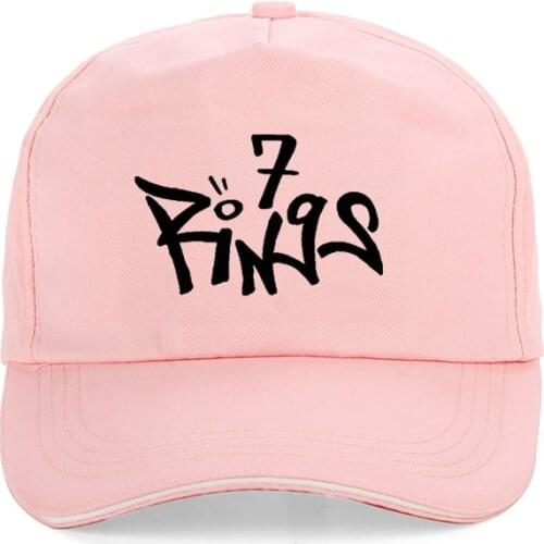 Ariana Grande Pink Baseball Cap Latest album 7 rings Caps summer Men Women Harajuku pop ariana grande Fans hat
