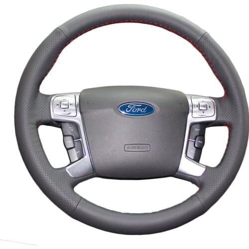 PONSNY Artificial Leather Car Steering Wheel Covers Case for Ford MONDEO 2007-2012 CHIA-X S-MAX 2007 Hand-stitched Cover