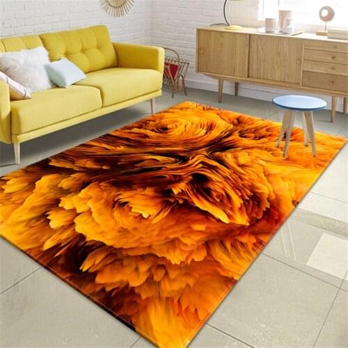 Colorful 3D Carpet For Living Room Yellow Abstract Painting Rug Decoration Bedroom Non-slip Floor Mat Kitchen Room Bathroom Mat
