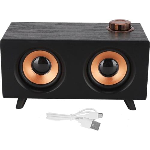 FT-3008 Retro Wooden Mini Bluetooth Speaker Wireless HIFI Stereo Player For Computer Compatible With USB Memory Card AUX