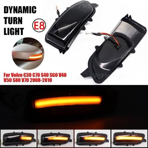 Dynamic Blinkers LED Flowing Turn Signal Streamer Lamps Side Mirror Light For Volvo C30 C70 S40 S60 V40 V50 V70 2008-2010