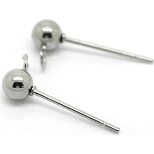 DoreenBeads 10 Pairs dull silver color Stainless Steel Earring Post W/Stoppers 16mmx7mm( 5/8"x 2/8") (B19157)