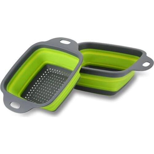 Colander Dish Drainer Foldable Strainer Fruit Vegetable Washing Basket Silicone Colander Collapsible Drainer Kitchen Tools